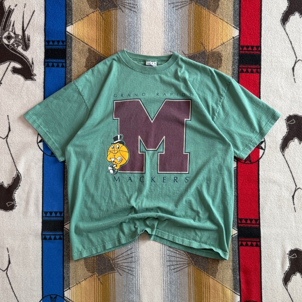 Vintage Gear For Sports Grand Rapids Gus Macker T-Shirt Mens XL Green Basketball